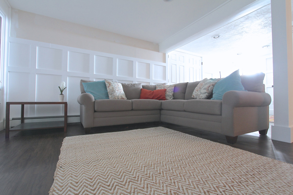 a sectional sofa in the family room
