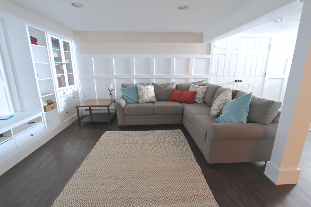 a sectional sofa in the family room