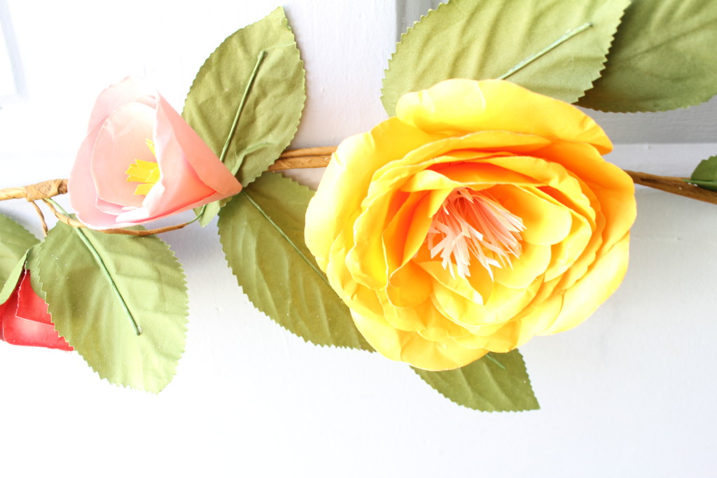 flower garland on door